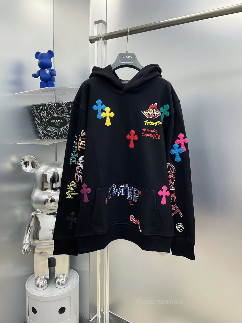 Chrome Hearts Multi Color Cross Hoodie Black White Gray (11) - newkick.cc